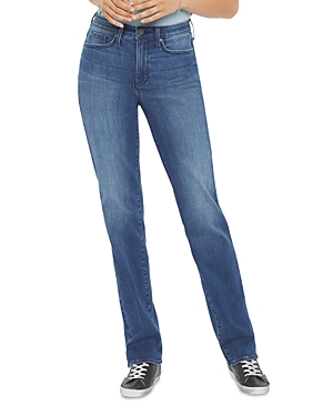 Nydj Relaxed Distressed Straight Leg Jeans In Bluewell