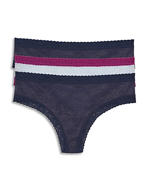 Natori Women's 3-pk. Escape Mesh Thong Underwear In Navy/skyfall/navy