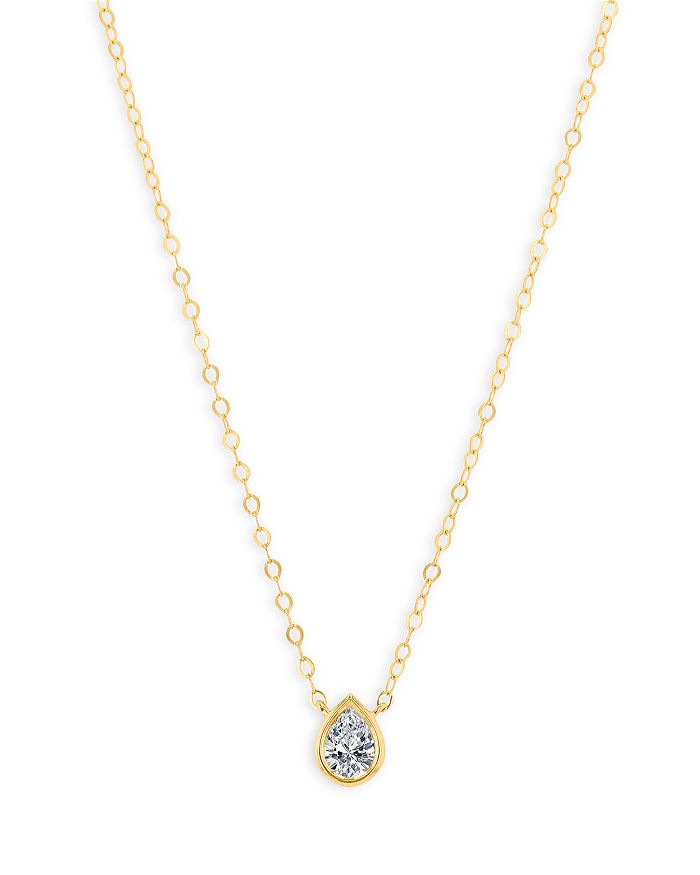 Bloomingdale's - Pear-Shaped Diamond Necklace in 14K Yellow Gold, 0.20 ct. t.w. - 100% Exclusive