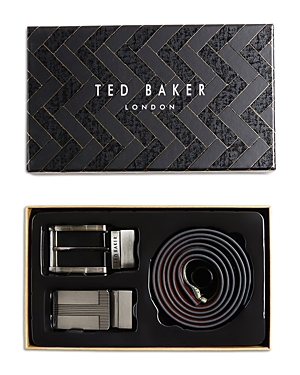 Ted Baker Men's Samsam Leather Belt In A Box Gift Set