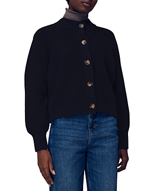 Whistles Moss Stitch Cardigan In Navy