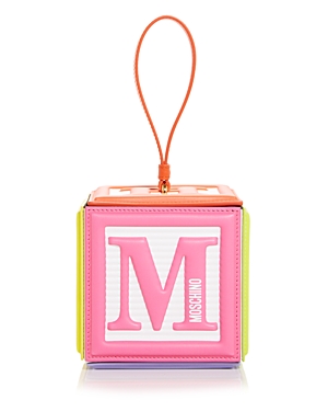 Moschino Building Block Faux Leather Top Handle Bag In Multi