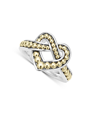 Lagos 18K Yellow Gold & Sterling Silver Beloved Heart Ring