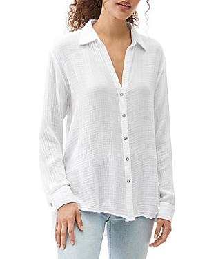 Shop Michael Stars Relaxed Button Down Top In White