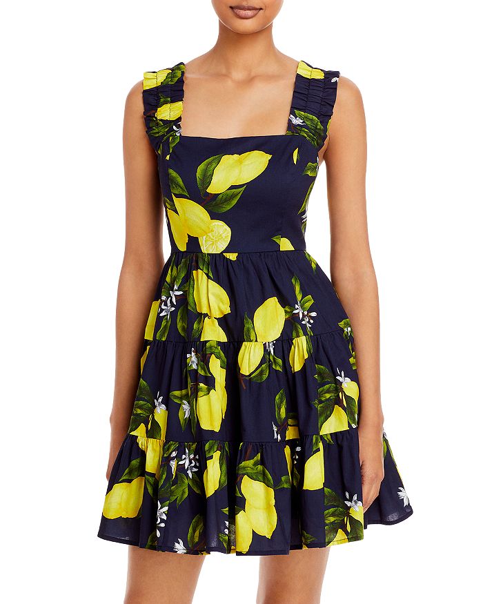 AQUA Lemon Print Mini Dress - 100% Exclusive