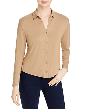 Majestic Soft Touch Knit Shirt In Ficelle