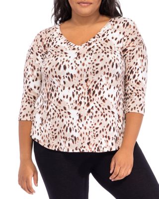 B Collection By Bobeau Curvy Cozy V Neck Top | Bloomingdale's