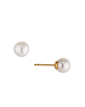 Nadri Cultured Genuine Freshwater Pearl Small Button Earrings In Gold