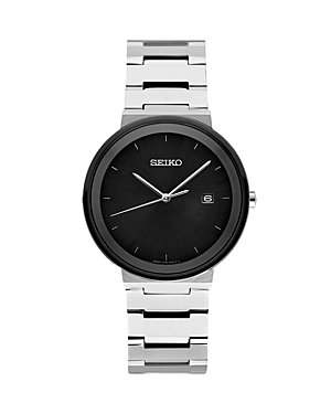 Seiko Watch Seiko Essentials Contemporary Watch, 40.6mm In Black/silver