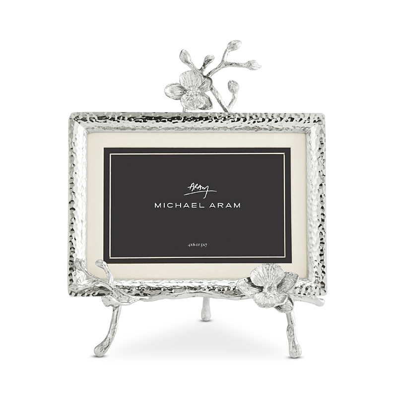 Michael Aram White Orchid Easel Frame In Silver