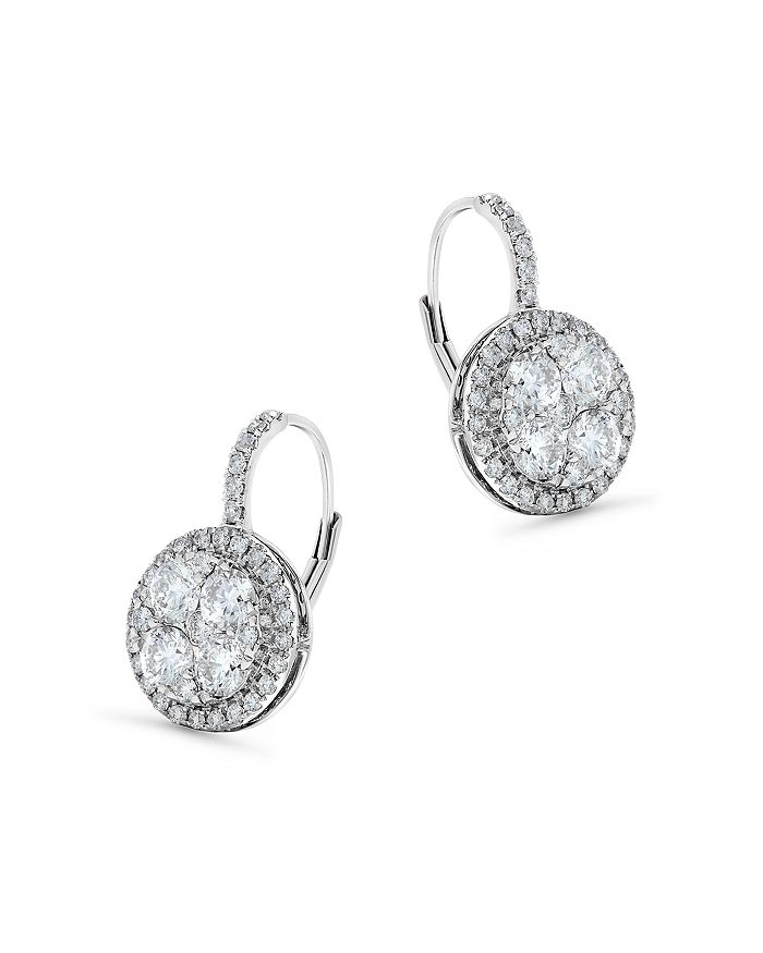Bloomingdale's - Diamond Cluster Earrings in 14K White Gold, 2.0 ct. t.w. - 100% Exclusive