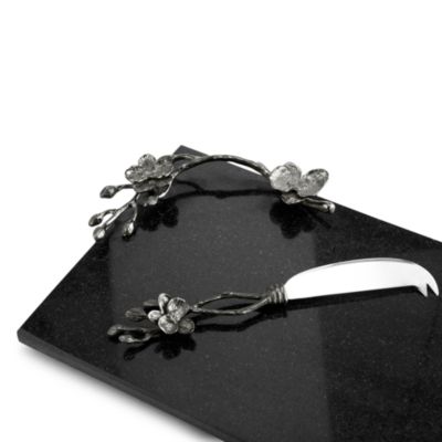 Black Orchid Small Cheeseboard & Knife