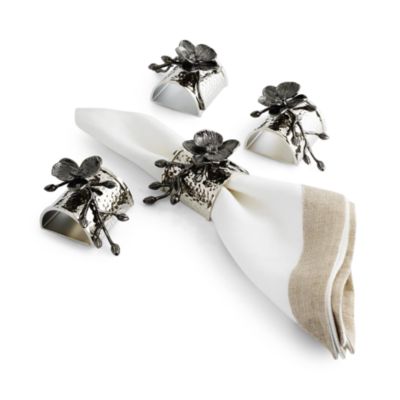 Michael Aram Black Orchid Napkin Rings, Set of 4