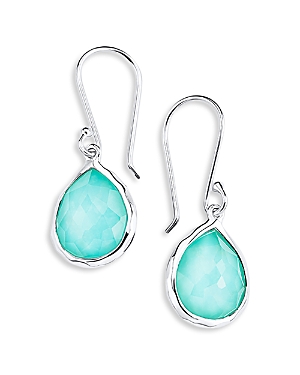 Shop Ippolita Sterling Silver Rock Candy Turquoise & Rock Crystal Doublet Teardrop Earrings In Turquoise/silver
