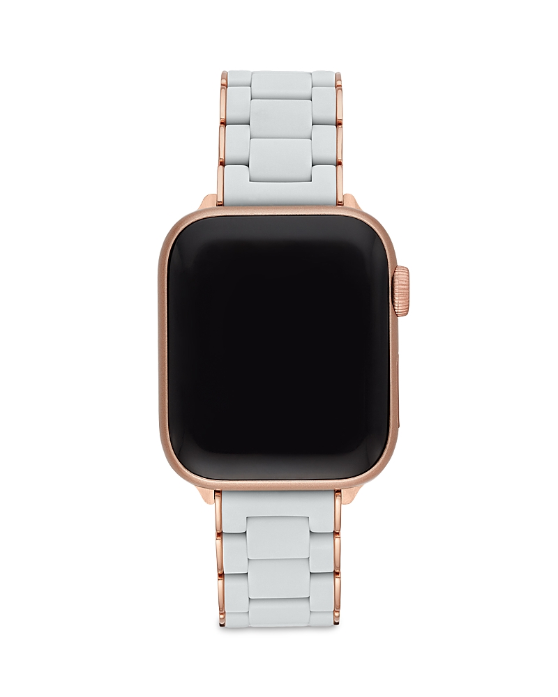 Michele Apple Watch Silicone Wrapped Interchangeable Bracelet, 38-49mm In Light Gray/rose Gold