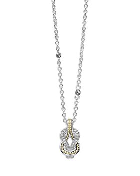 LAGOS - 18K Yellow Gold & Sterling Silver Newport Diamond Knot Pendant Necklace, 16-18"