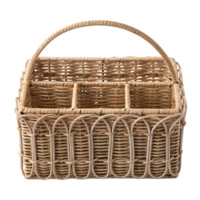 Provence Rattan Silverware Napkin Caddy 