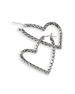 Sterling Silver Manah Heart Hoop Earrings