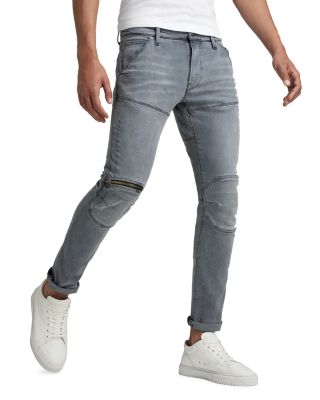 knee cut jeans with zip