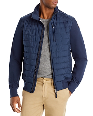 Parajumpers Quilted Panelled Hooded Jacket In Ink Blue