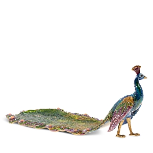 Jay Strongwater Peacock Tray In Peacock