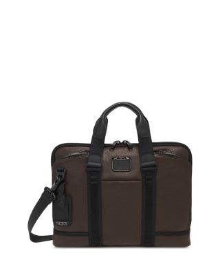 Tumi brown leather top briefcase