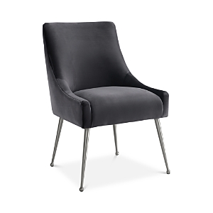 Tov Furniture Beatrix Velvet Side Chair In Dark Gray/silver Leg