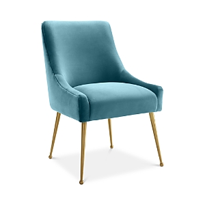 Tov Furniture Beatrix Velvet Side Chair In Sea Blue