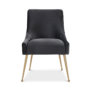 Tov Furniture Beatrix Velvet Side Chair In Dark Gray