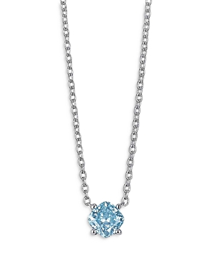 Lightbox Jewelry Lightbox Basics Lab Grown Blue Diamond Pendant Necklace in 10K White Gold, 1 ct. t.w. - 100% Exclusive
