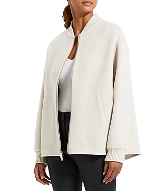 THEORY OVERSIZED ZIP UP BOMBER JACKET