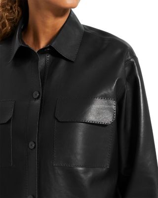 Theory Leather Shirt | Bloomingdale's
