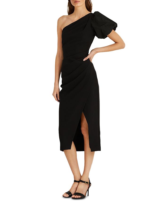 Ralph Lauren Crepe One Sleeve Cocktail Dress | Bloomingdale's