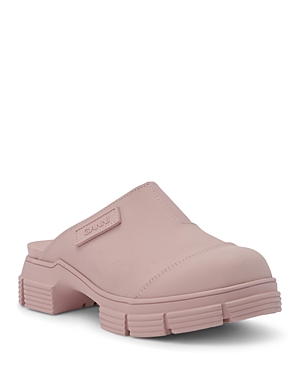 Ganni Recycled Rubber City Mule Pink Nectar In Pink Nectar