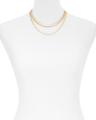 Snake Chain Layered Collar Necklace, 16"-19" - Exclusive