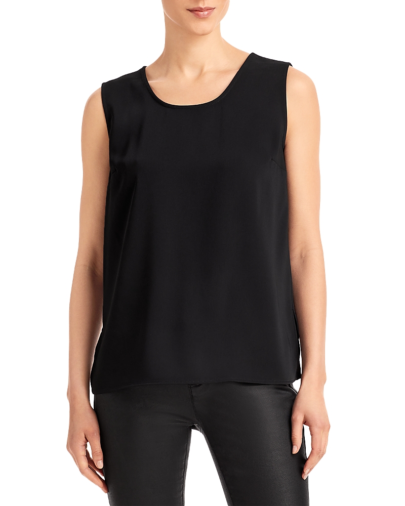 Caroline Rose Scoop Neck Tank In Black