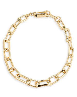 Nadri Golden Hour Cubic Zirconia Clasp Bold Link Bracelet In 18k Gold Plated
