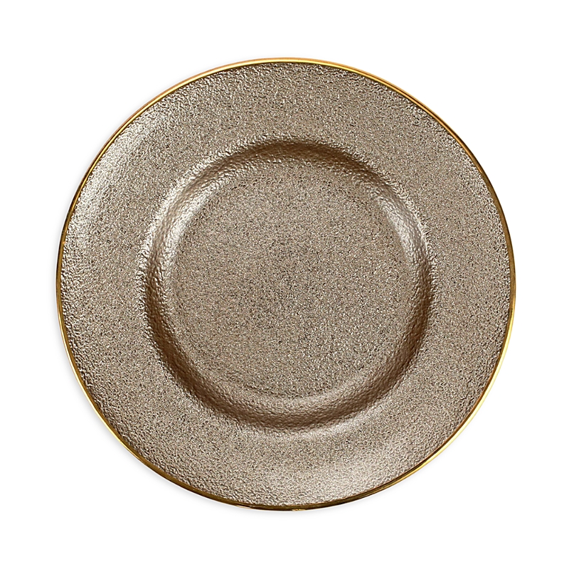 Vietri Metallic Glass Fawn Salad Plate In Fawn