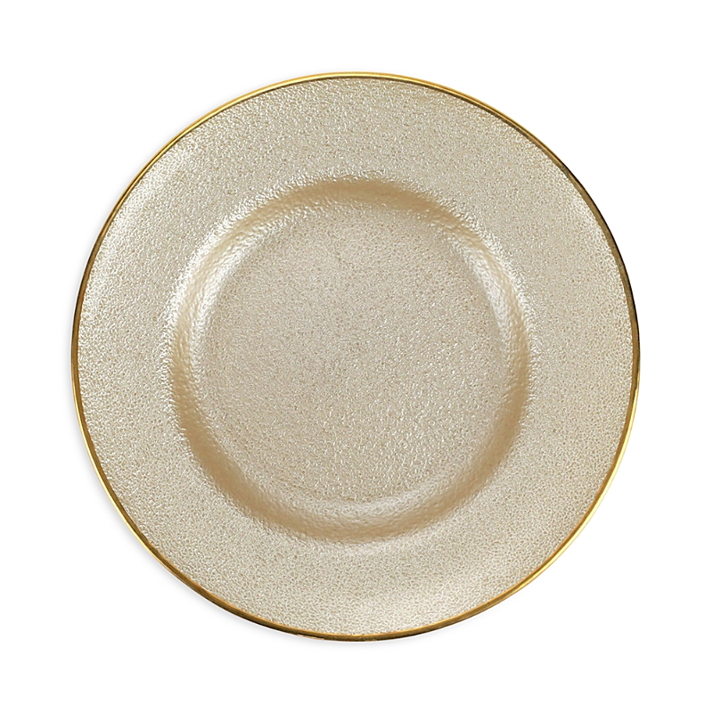 Vietri Metallic Glass Pearl Salad Plate In Pearl