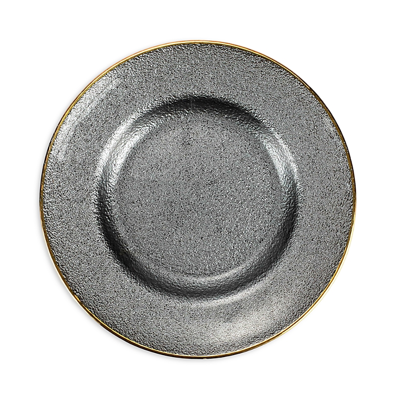 Vietri Metallic Glass Slate Salad Plate In Slate