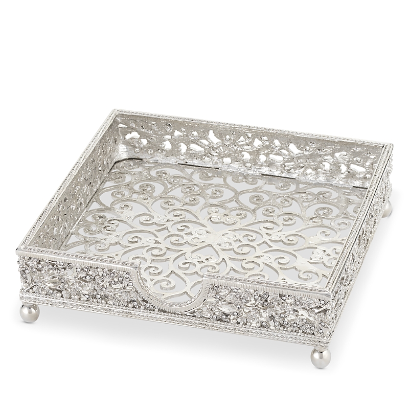 Olivia Riegel Silver Isadora Cocktail Napkin Holder In Silver