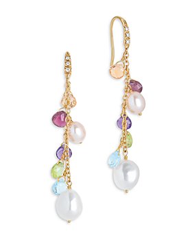 Marco Bicego - 18K Yellow Gold Paradise Pearl Mixed Gemstone, Diamond and Cultured Freshwater Pearl Drop Earrings