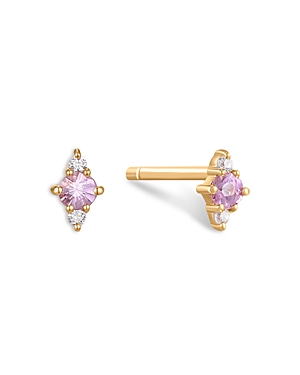 Moon & Meadow 14k Yellow Gold Pink & White Sapphire Stud Earrings - 100% Exclusive In Pink/gold