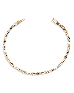 Baublebar Zoya Cubic Zirconia & Bead Flex Bracelet In Gold
