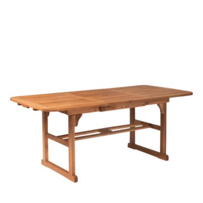 Walker Edison Acacia Wood Outdoor Patio Butterfly Dining Table