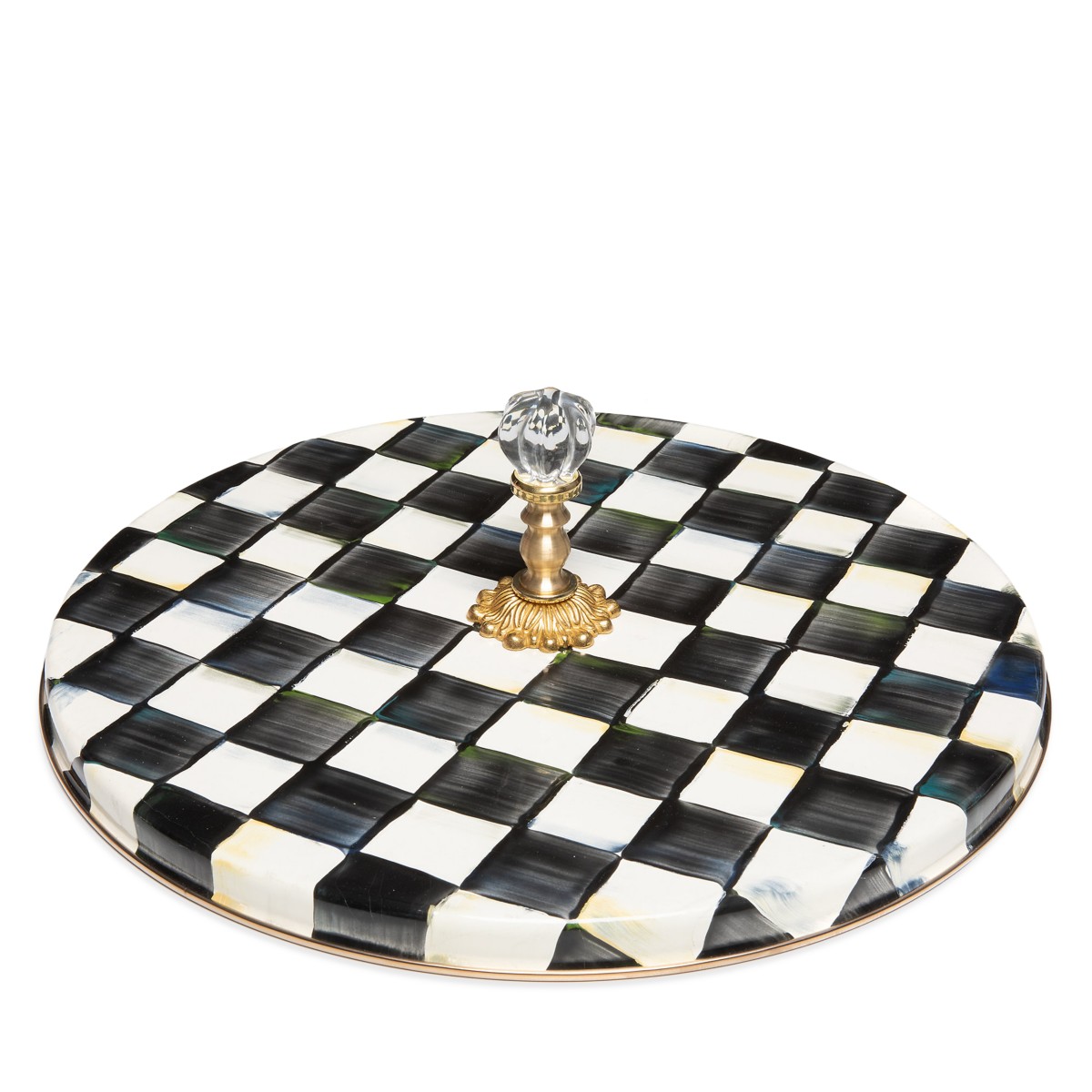 Mackenzie-childs Mackenzie-Childs Courtly Check Enamel Cheese Course in Black/White