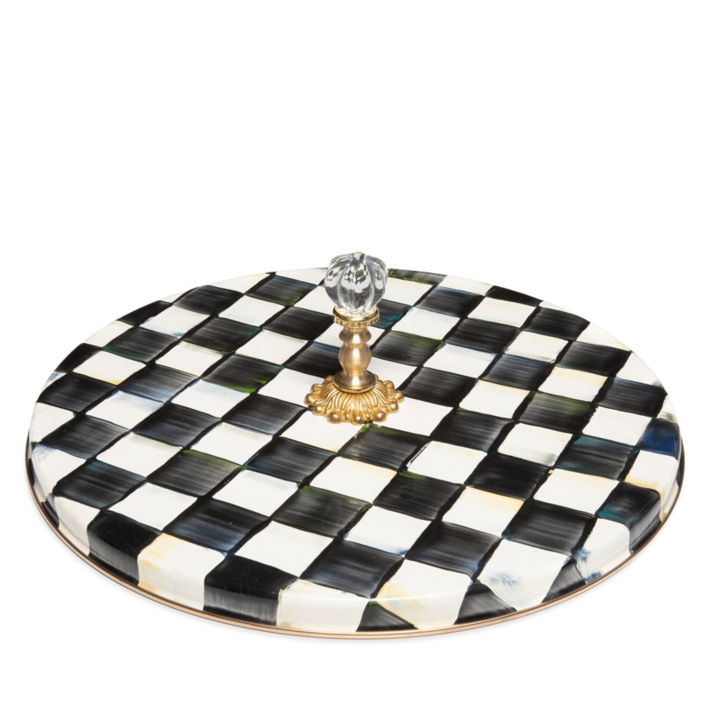 Mackenzie-childs Courtly Check Enamel Cheese Course in Black/White