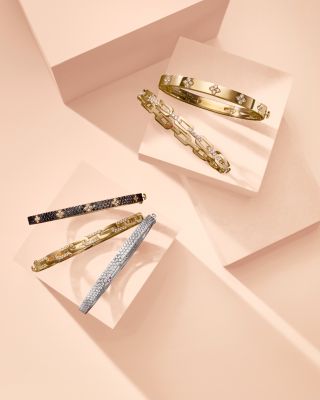 18K Rose Gold Verona Black and White Diamond Bangle Bracelet