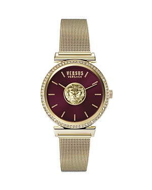 Shop Versus Brick Lane Watch, 34mm In Dark Red/gold