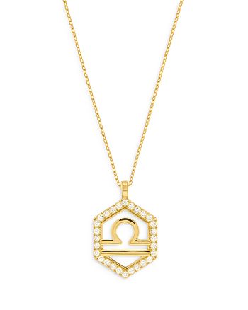 Bloomingdale's - Diamond Libra Pendant Necklace in 14K Yellow Gold, 0.20 ct. t.w. - 100% Exclusive